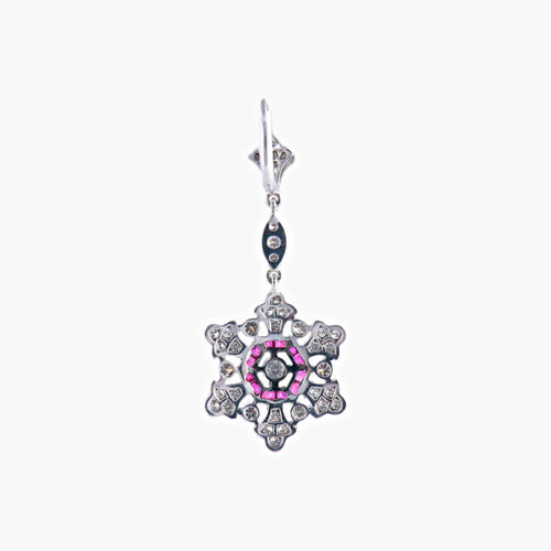 Boucles d'oreilles Pendants d'oreilles rubis et diamants 58 Facettes 460