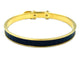 Bracelet Hermès. Bracelet jonc métal doré et cuir 58 Facettes
