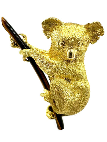 Broche PIAGET - Broche animalière Or Œil-de-tigre vers 1960 58 Facettes