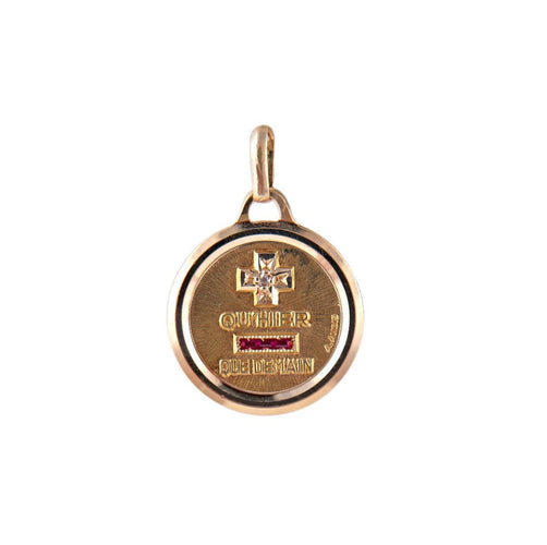 Pendentif Une médaille amour A. Augis petit modèle 1,36 grammes 58 Facettes