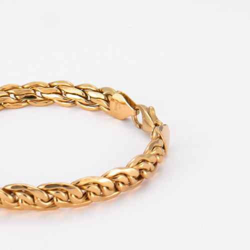 Bracelet Bracelet Maille plate tressée en Or jaune 58 Facettes EL4