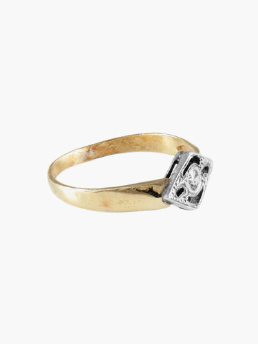 Bague 54 Bague Ancienne Or et Argent 58 Facettes