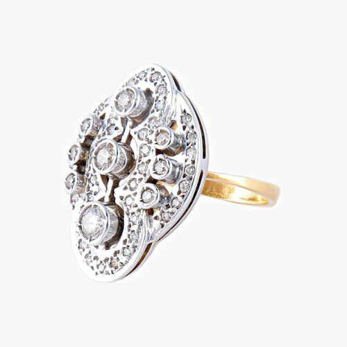 Bague 51 Bague style Art Déco Diamants 58 Facettes
