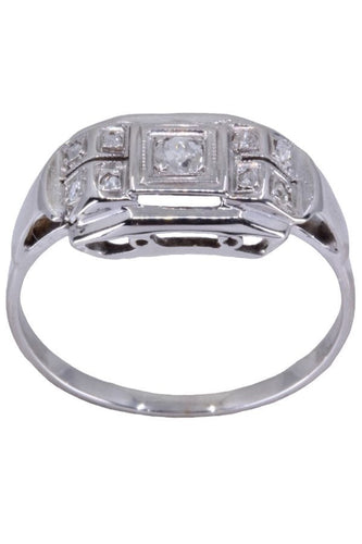 Bague 52 BAGUE ART-DÉCO DIAMANT 58 Facettes 081191
