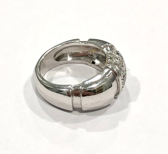 Bague Bague jonc or blanc et diamants 58 Facettes