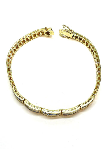Bracelet Bracelet femme en or jaune diamants et saphirs 58 Facettes