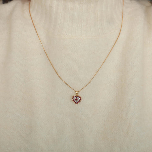 Collier Collier coeur Rubis or jaune 58 Facettes 2801