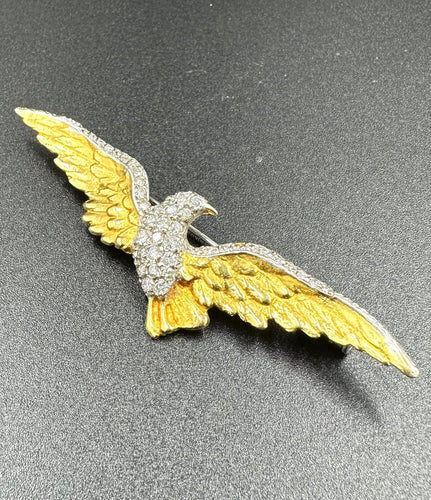 Broche Broche Oiseau Or jaune Diamants 58 Facettes