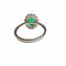 Bague 55 Bague rosace en platine de style Art Déco avec diamants et émeraude 58 Facettes Q12B