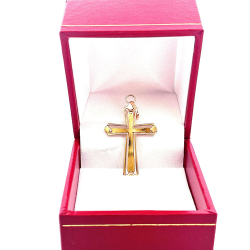 Pendentif Pendentif croix ajourée or jaune 58 Facettes