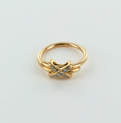 Bague Bague CHAUMET "Jeux de Liens" or rose et diamants 58 Facettes