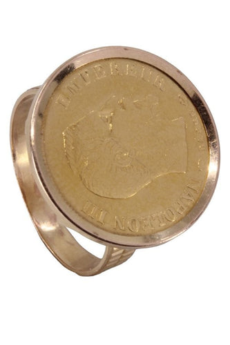 Bague 55 Bague pièce 10 francs Or Napoléon III 58 Facettes 077071