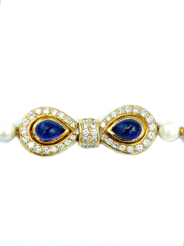 Bracelet ADLER - Bracelet perles, saphirs et diamants 58 Facettes