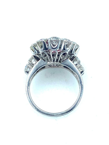 Bague Bague en or blanc, tourmalines roses, diamants 58 Facettes