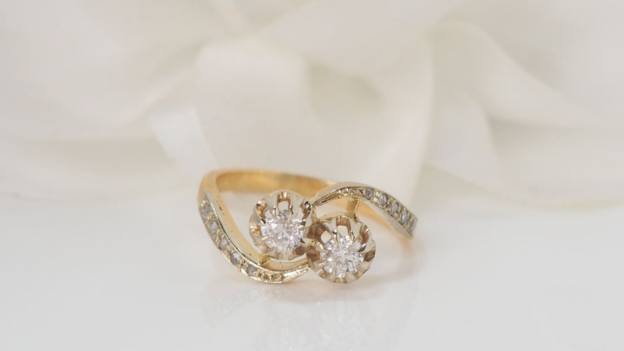 Bague 52.5 Bague Toi Et Moi en Or Jaune & Diamants 58 Facettes 32049