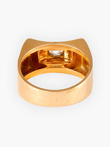 Bague Bague Tank Or Rose, Platine Et Diamant Taille Ancienne 58 Facettes HS20881