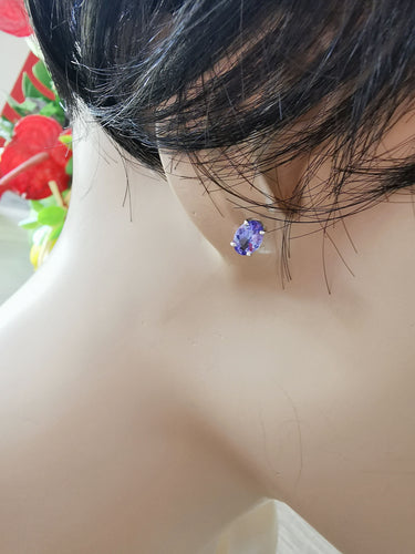 Boucles d'oreilles Boucles d'oreilles puces Tanzanites Or Blanc 58 Facettes AA 1496