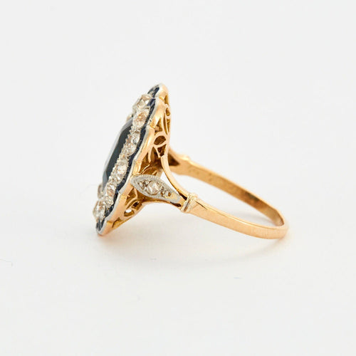 Bague 53.5 Bague Art Déco Marguerite Saphir Diamants 58 Facettes 230280