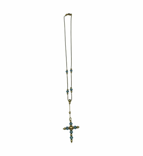 Pendentif Pendentif croix topaze sur chaîne en or jaune 58 Facettes