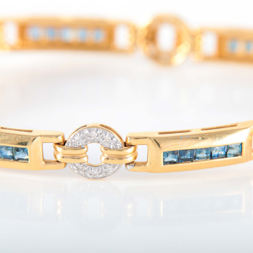 Bracelet BRACELET OR JAUNE SAPHIRS ET DIAMANTS 58 Facettes LP 2140