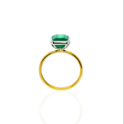 Bague Bague émeraude or jaune & blanc 58 Facettes