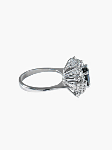 Bague 57 Bague Marguerite Saphir et Diamants 58 Facettes