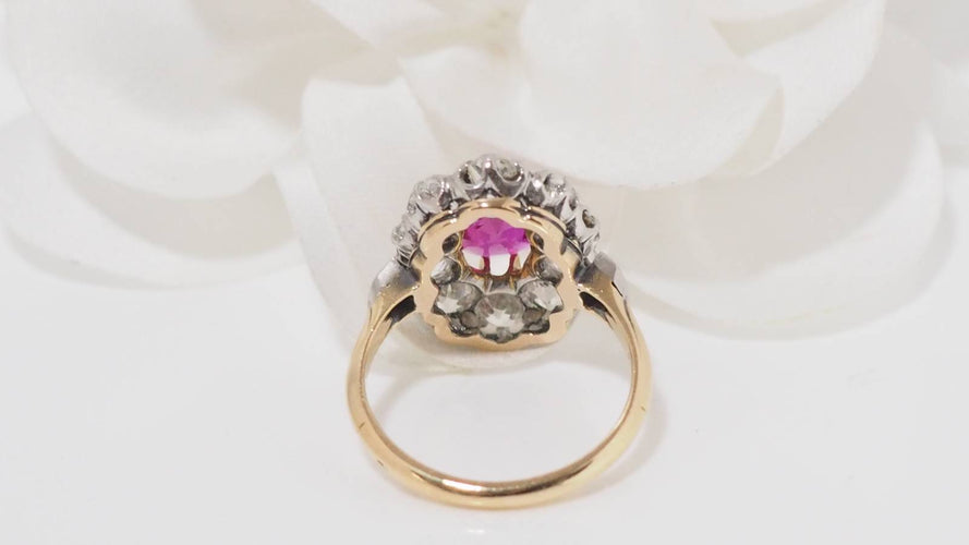 Bague 52.5 Bague Pompadour rubis naturel et diamants 58 Facettes 31889