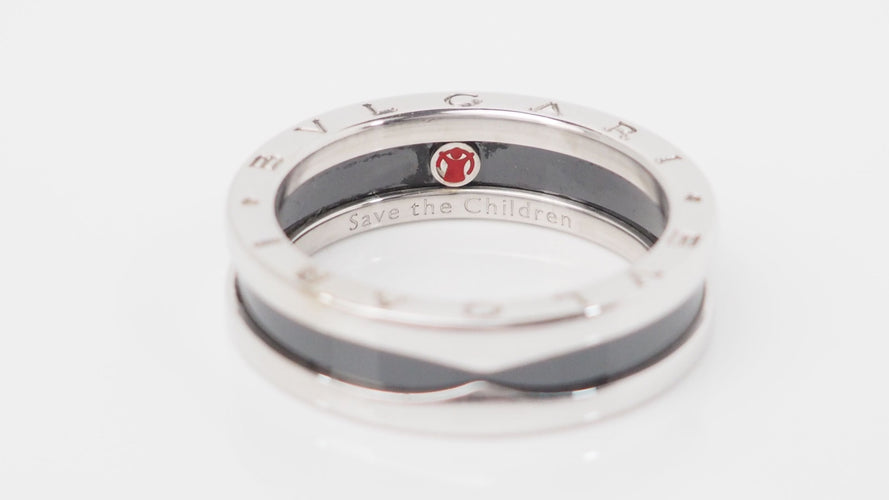 Bague 63 Bague Bulgari en argent et céramique 58 Facettes 32446