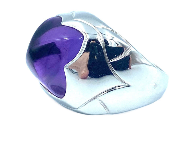 Bague BVLGARI. Bague "Pyramide" en or blanc et améthyste 58 Facettes