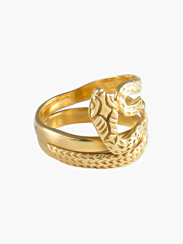 Bague Bague Serpent Or Jaune 58 Facettes