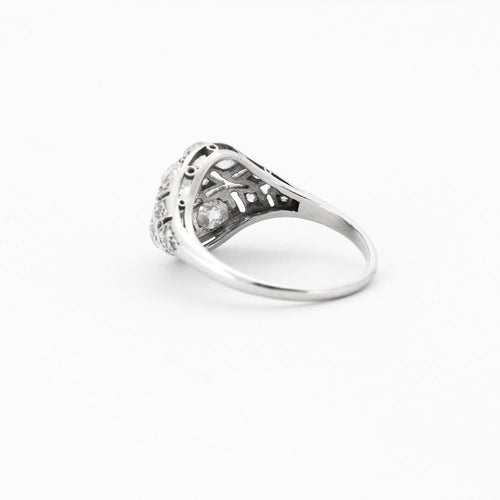 Bague 51 Bague Art Déco Diamants Platine 58 Facettes