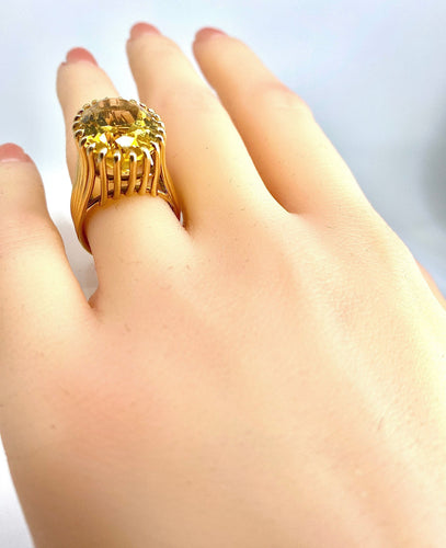 Bague 50 Bague or jaune citrine 58 Facettes AB299