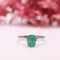 Bague Solitaire or blanc Emeraude ovale 58 Facettes