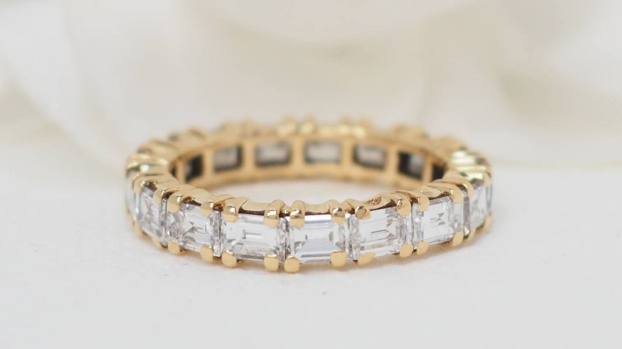 Bague 52 Bague Or Diamants Baguettes 58 Facettes 32396