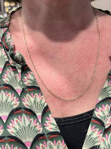 Collier CHAINE ANCIENNE MAILLE FORÇAT ALTERNÉE 58 Facettes 060691
