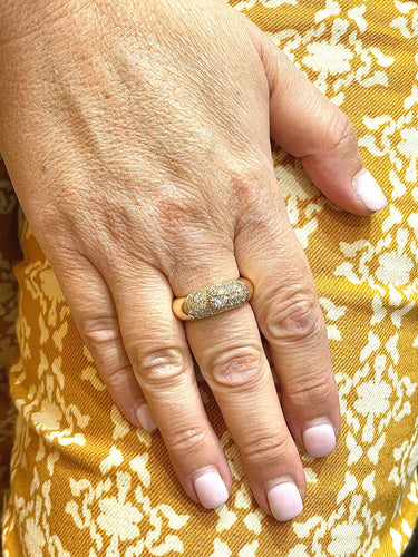 Bague Bague jonc en Or jaune & Diamants 58 Facettes