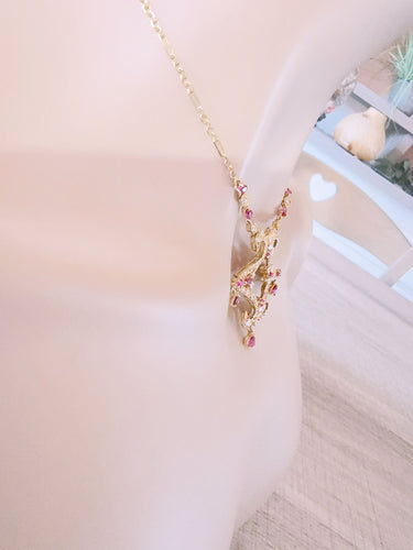 Collier Collier des Années 1980-1990 Rubis Diamants 58 Facettes AA 1514