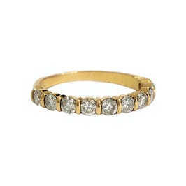 Bague 54 Demi alliance diamants 58 Facettes 1-1078/8