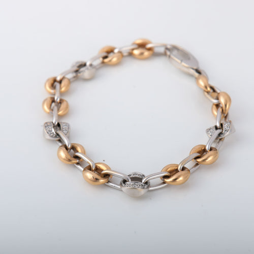 Bracelet Bracelet en or blanc et jaune Diamants 58 Facettes