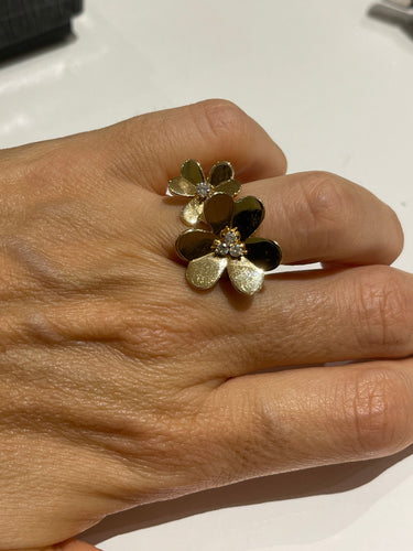 Bague Bague double fleur 58 Facettes