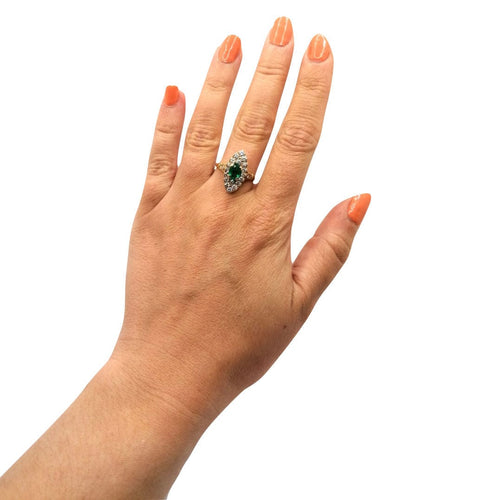 Bague Bague Marquise émeraude et diamants 58 Facettes 2061