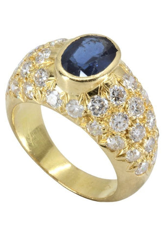Bague BAGUE JONC SAPHIR ET DIAMANTS 58 Facettes 045771