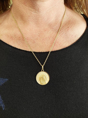 Pendentif MÉDAILLE VIERGE ANCIENNE 58 Facettes 074261