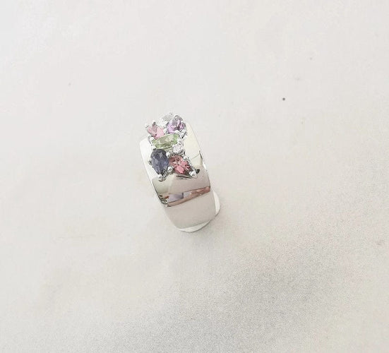 Bague Bague Jonc en Or blanc, Pierres fines & Diamants 58 Facettes AA 1437