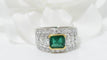 Bague Bague Jonc plat émeraude diamants 58 Facettes 31498