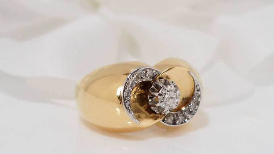 Bague Bague en or jaune et diamants 58 Facettes 23302