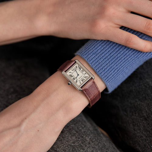 Montre Montre Cartier Tank Solo quartz en acier 58 Facettes