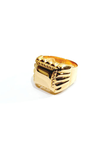 Bague 50.5 Chevalière Or Rose 58 Facettes
