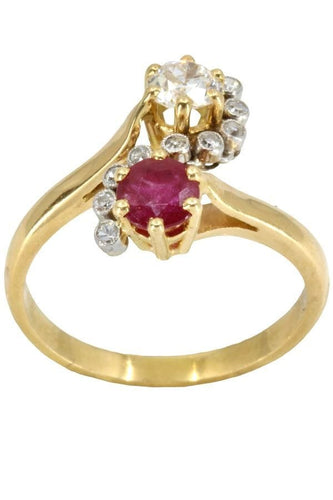 Bague BAGUE TOI & MOI RUBIS ET DIAMANTS 58 Facettes 052361