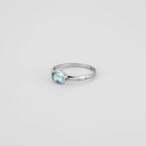 Bague 56 Bague Solitaire Topaze bleue 58 Facettes EL2-39